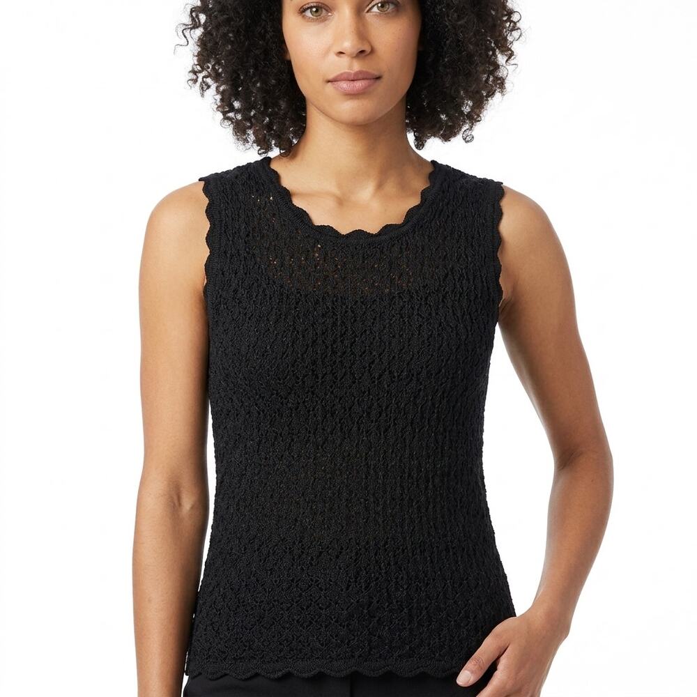 STEVE FABRIKANT Avenue Crochet Sleeveless Top Women See Measurements